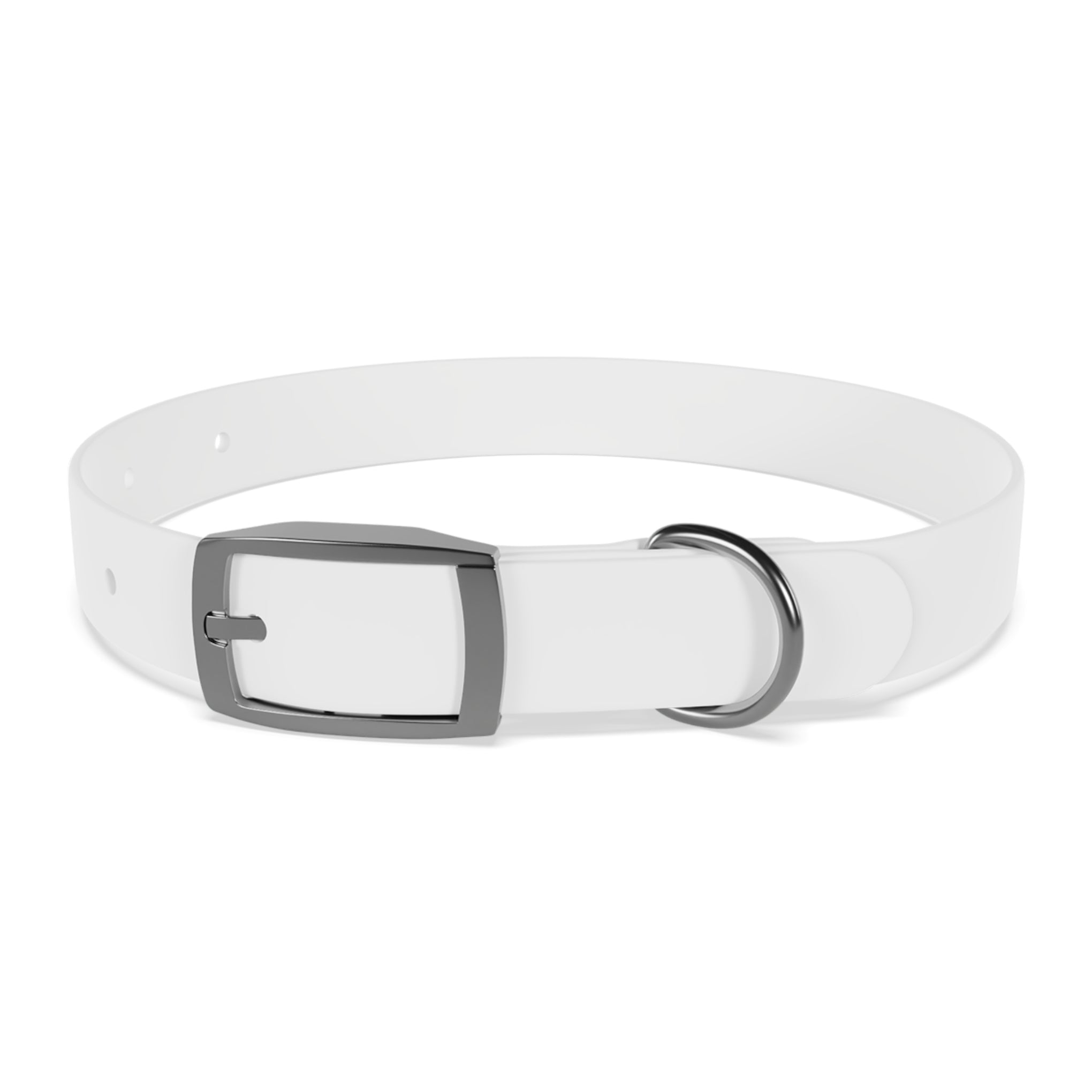 Personalized White Dog Collar — 'Amore Pet Supply' Logo Adjustable Waterproof Collar