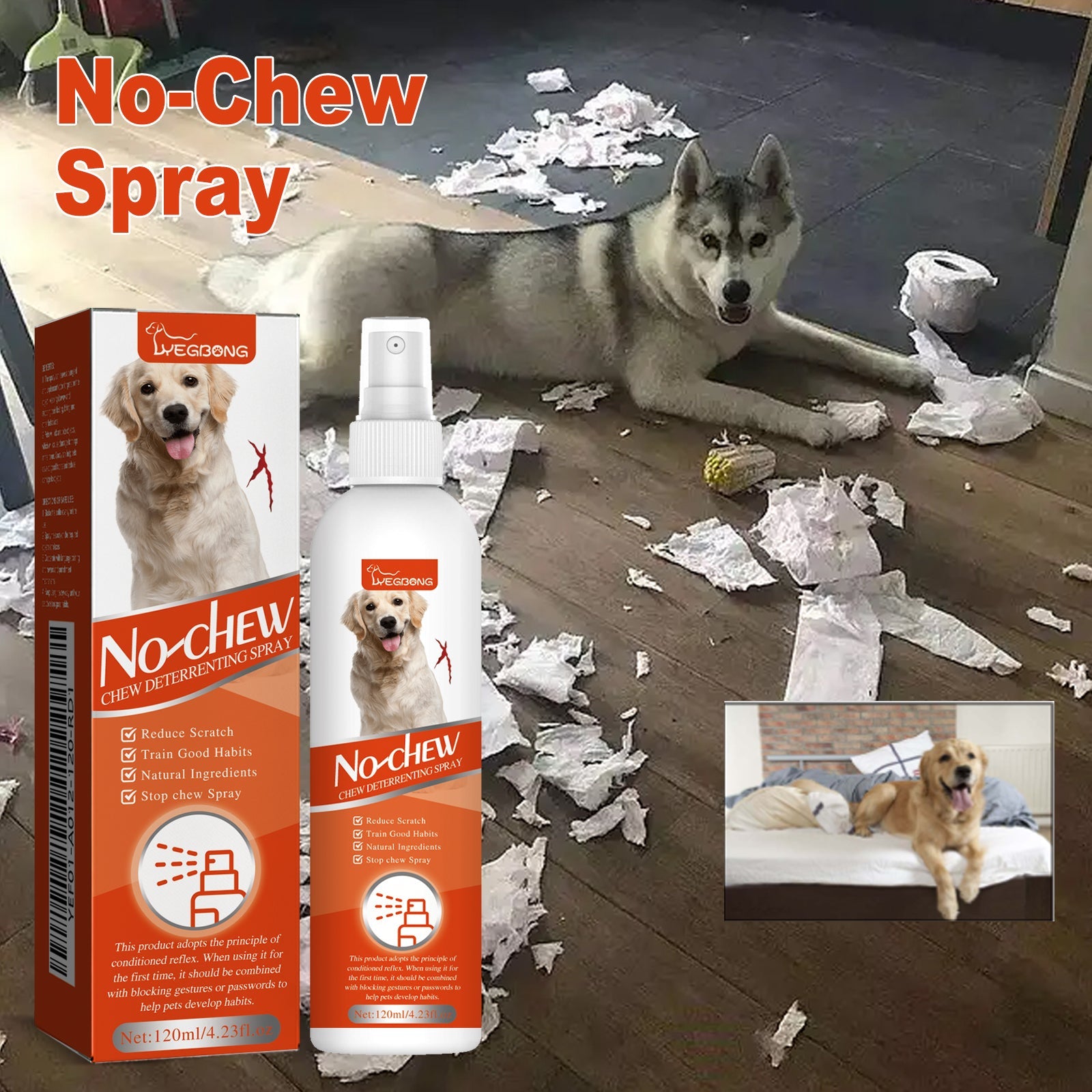 Pet Anti Chew Spray for Dogs Cats Bite Scratching Behavior Training