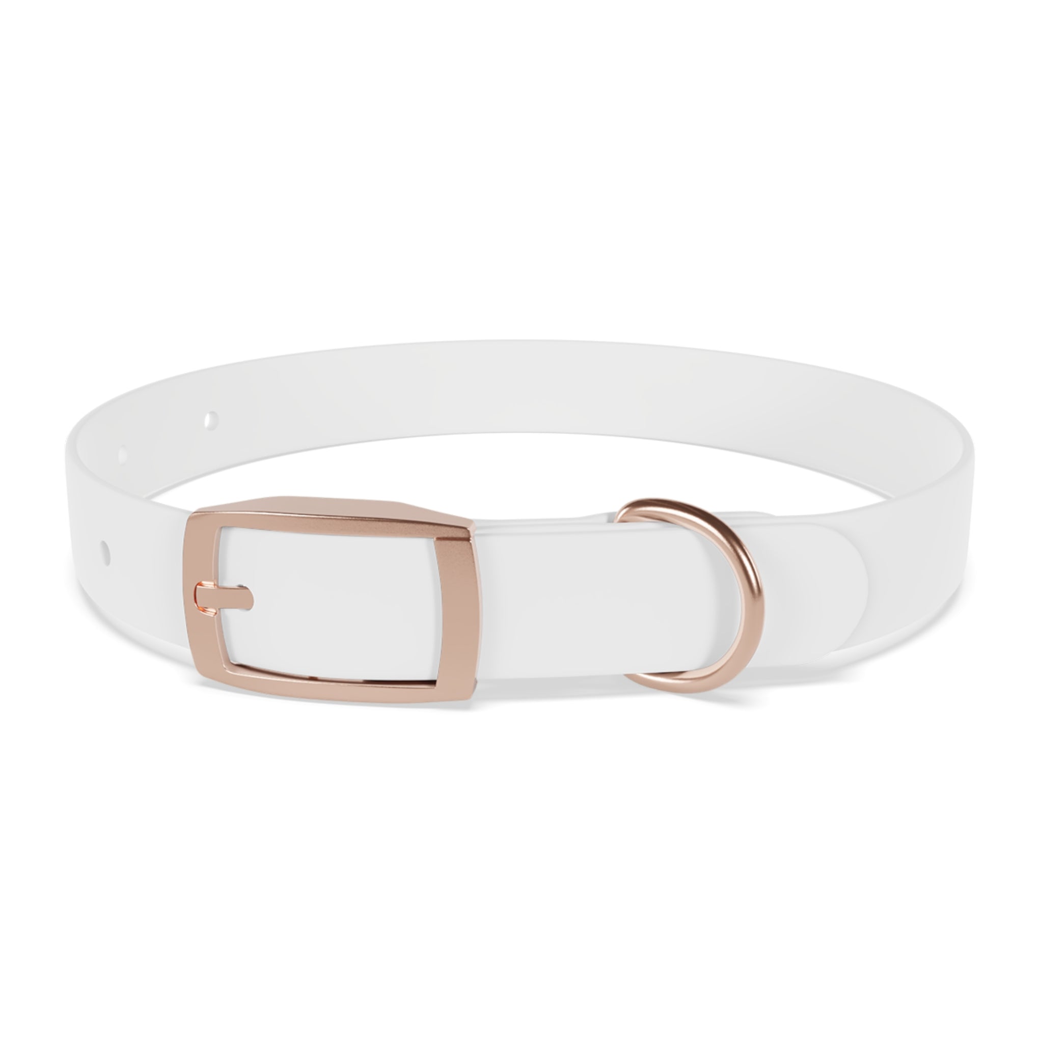 Personalized White Dog Collar — 'Amore Pet Supply' Logo Adjustable Waterproof Collar