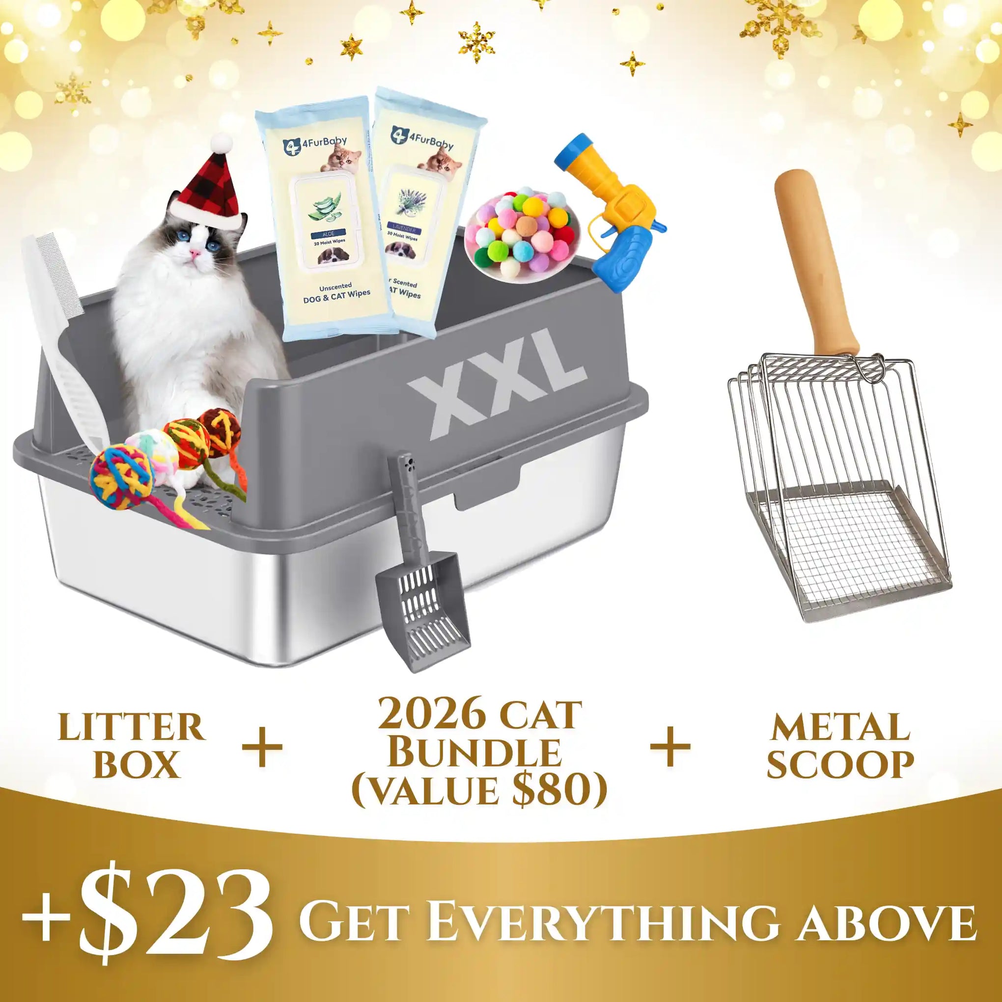 XXL 304 Stainless Steel Cat Litter Box
