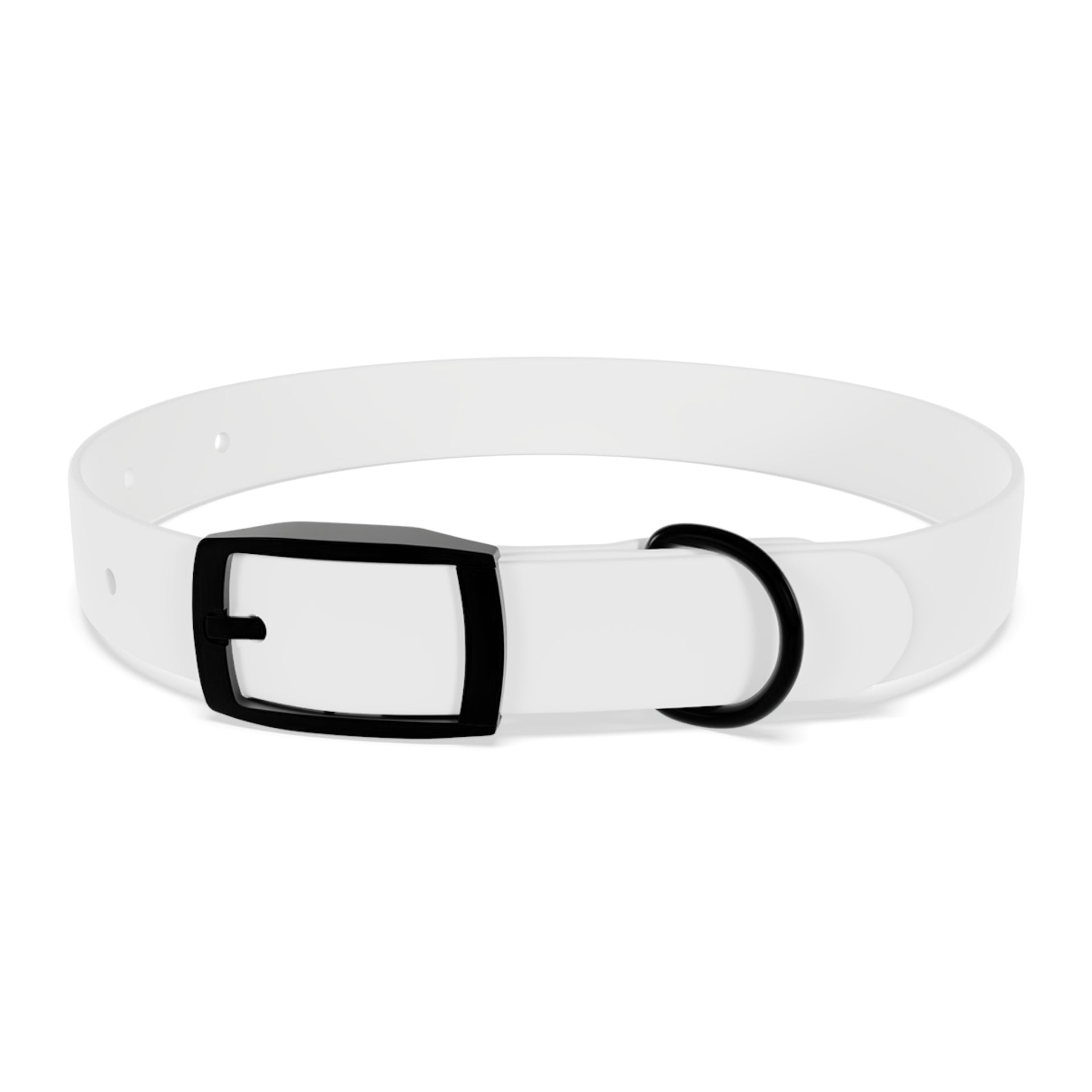 Personalized White Dog Collar — 'Amore Pet Supply' Logo Adjustable Waterproof Collar