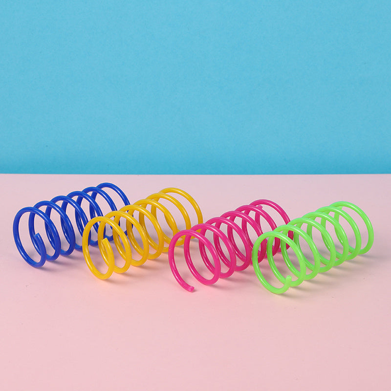 Colorful Spiral Spring Cat Toys Durable Kitten Pet Coil Play Accessories