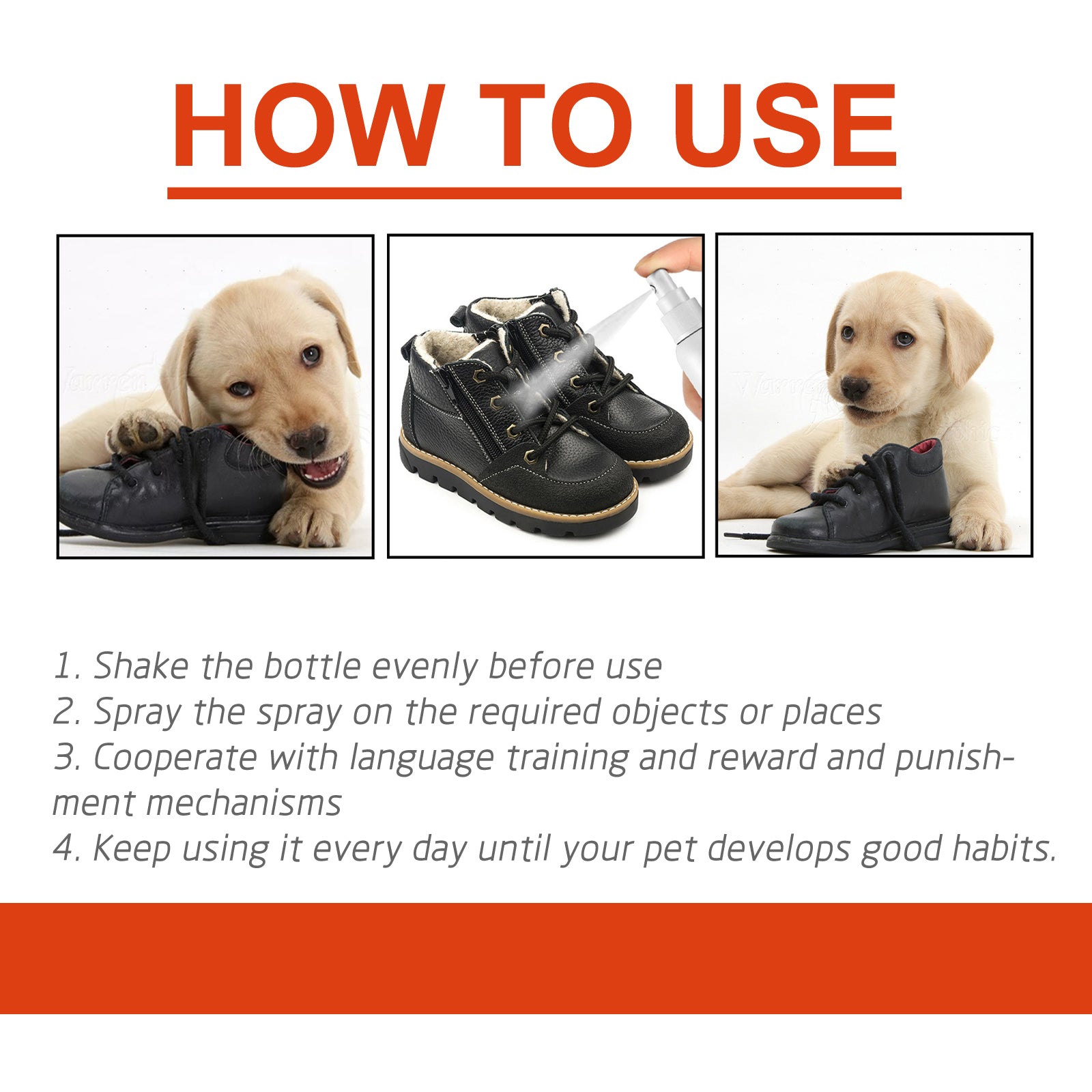 Pet Anti Chew Spray for Dogs Cats Bite Scratching Behavior Training