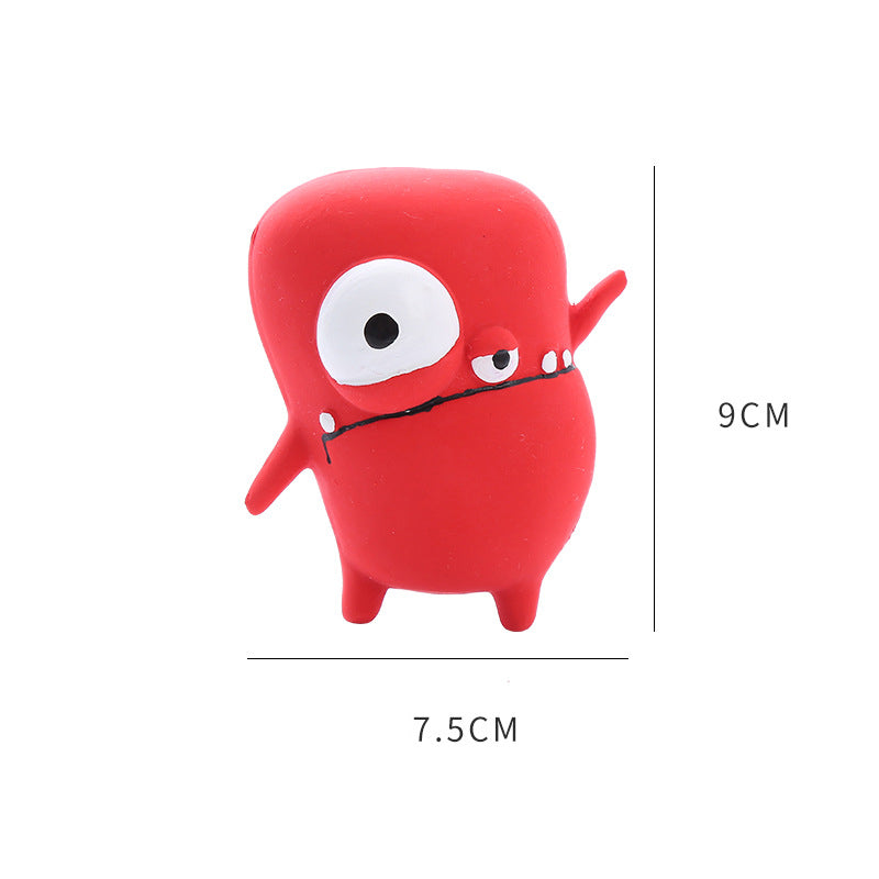 Cute Monster Shaped Latex Squeaky Dog Toy Durable and Easy to Clean Pet Toy