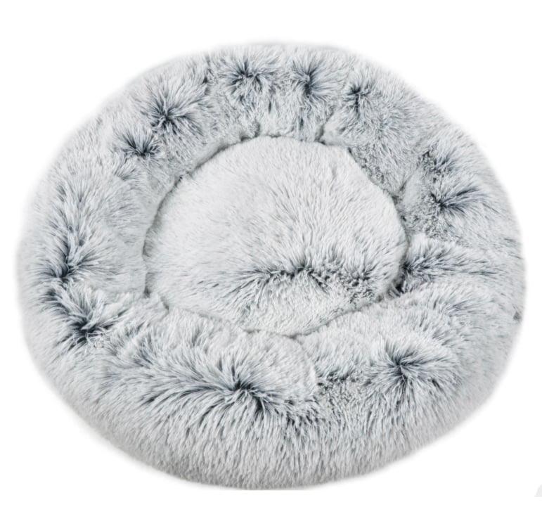 Mr. Peanut's 28-Inch OrthoPlush® Pet Bed – Snowflake White Two-Tone