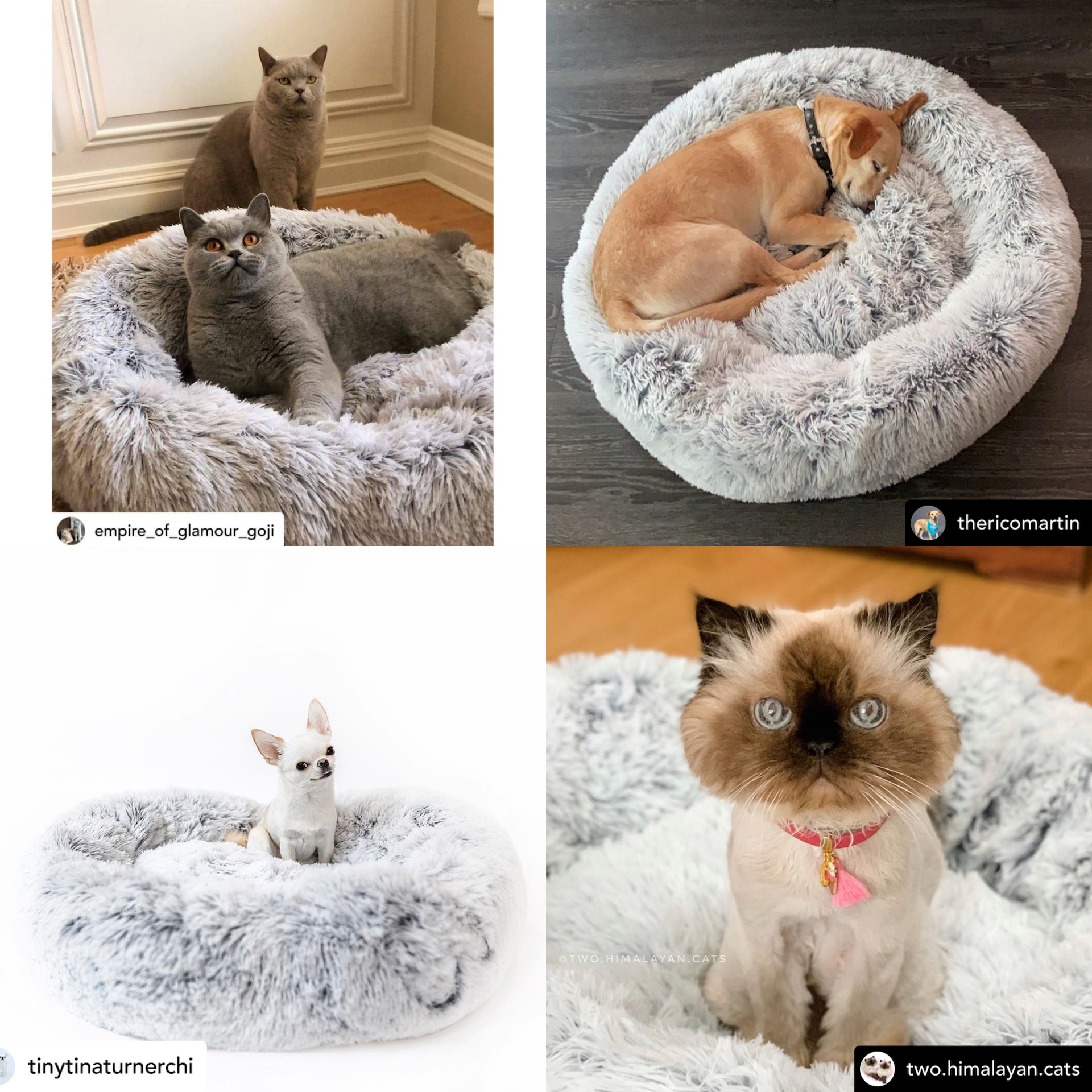 Mr. Peanut's 28-Inch OrthoPlush® Pet Bed – Snowflake White Two-Tone