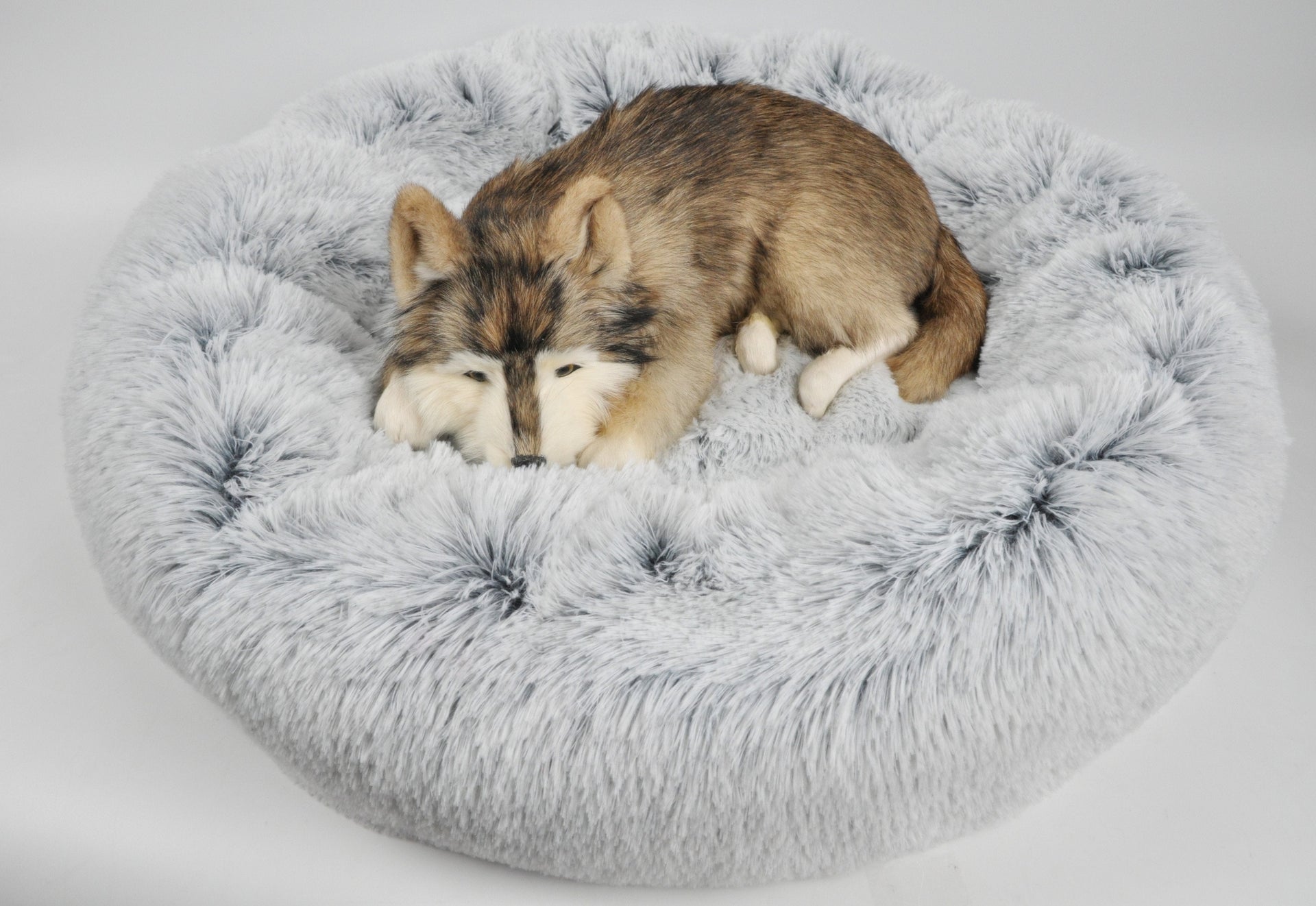 Mr. Peanut's 28-Inch OrthoPlush® Pet Bed – Snowflake White Two-Tone