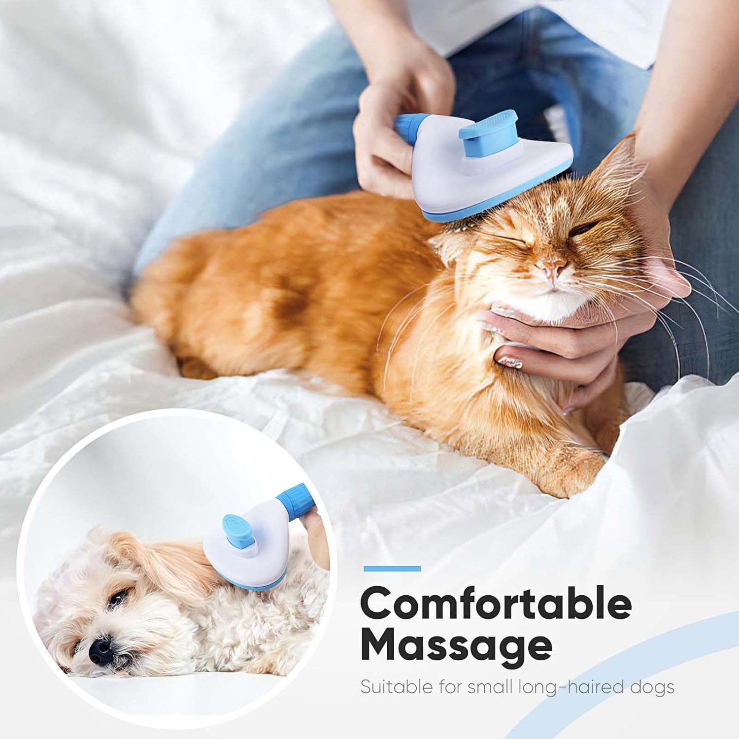 Self-Cleaning Pet Slicker Brush - Gentle Grooming for Dogs & Cats