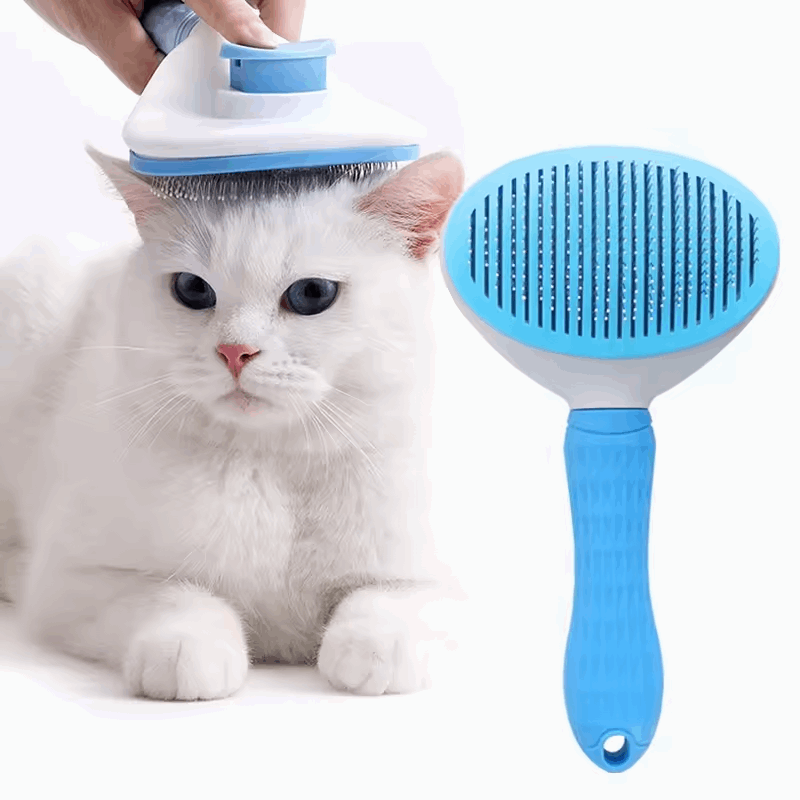 Self-Cleaning Pet Slicker Brush - Gentle Grooming for Dogs & Cats