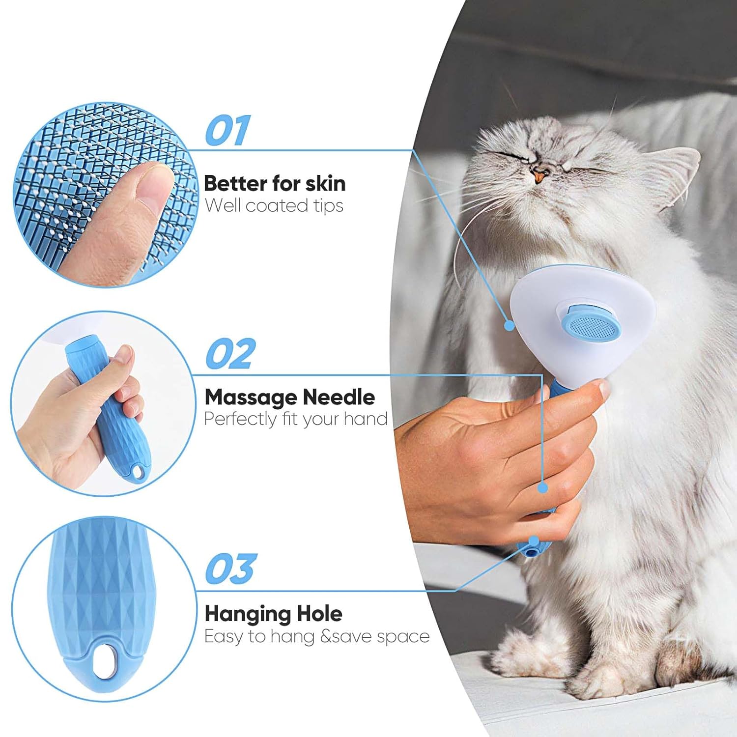 Self-Cleaning Pet Slicker Brush - Gentle Grooming for Dogs & Cats