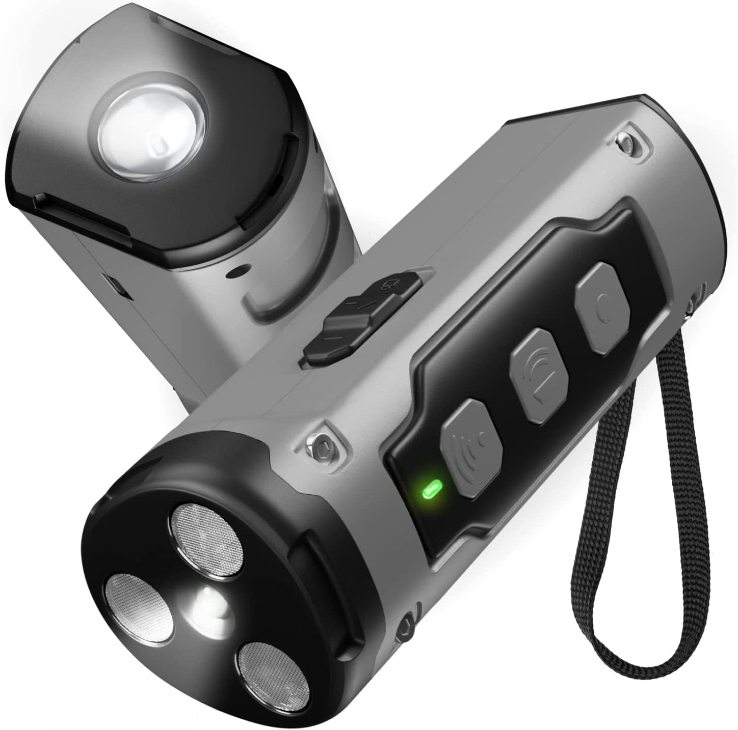Ultrasonic Three Head Bark Deterrent Device with LED Flashlight for Dogs