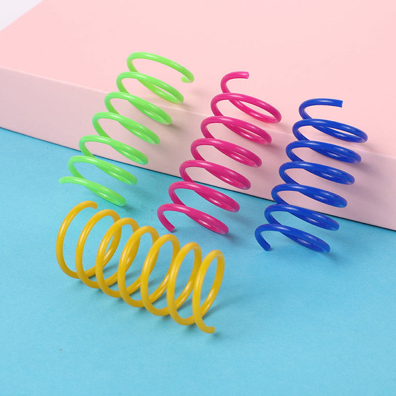 Colorful Spiral Spring Cat Toys Durable Kitten Pet Coil Play Accessories