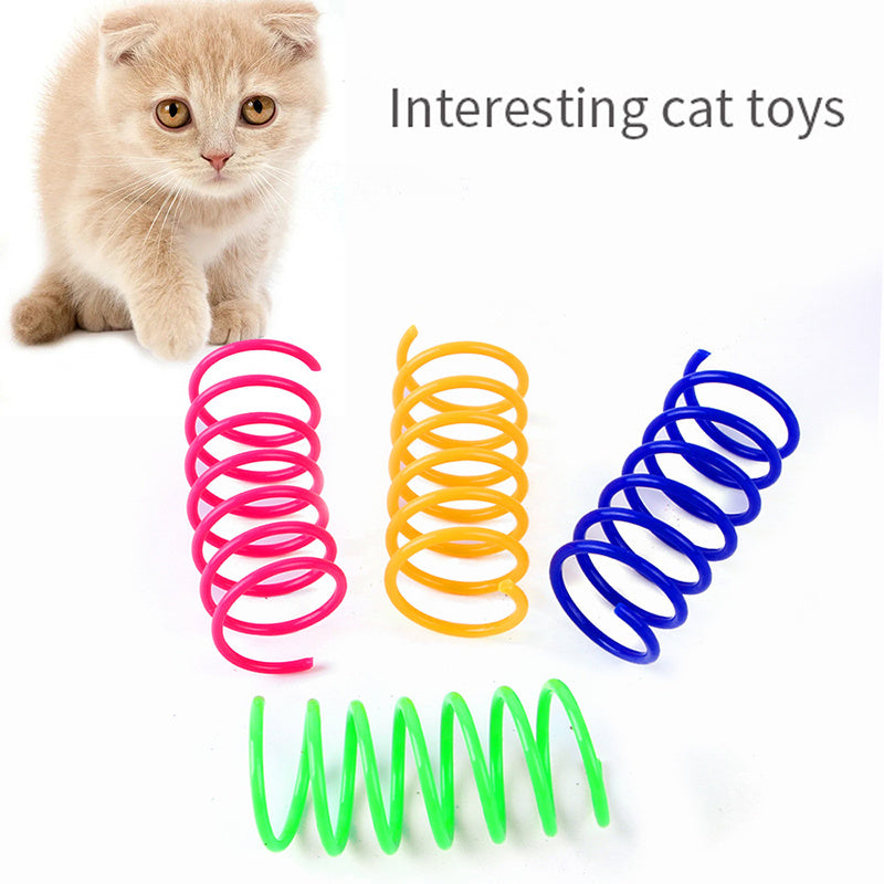 Colorful Spiral Spring Cat Toys Durable Kitten Pet Coil Play Accessories