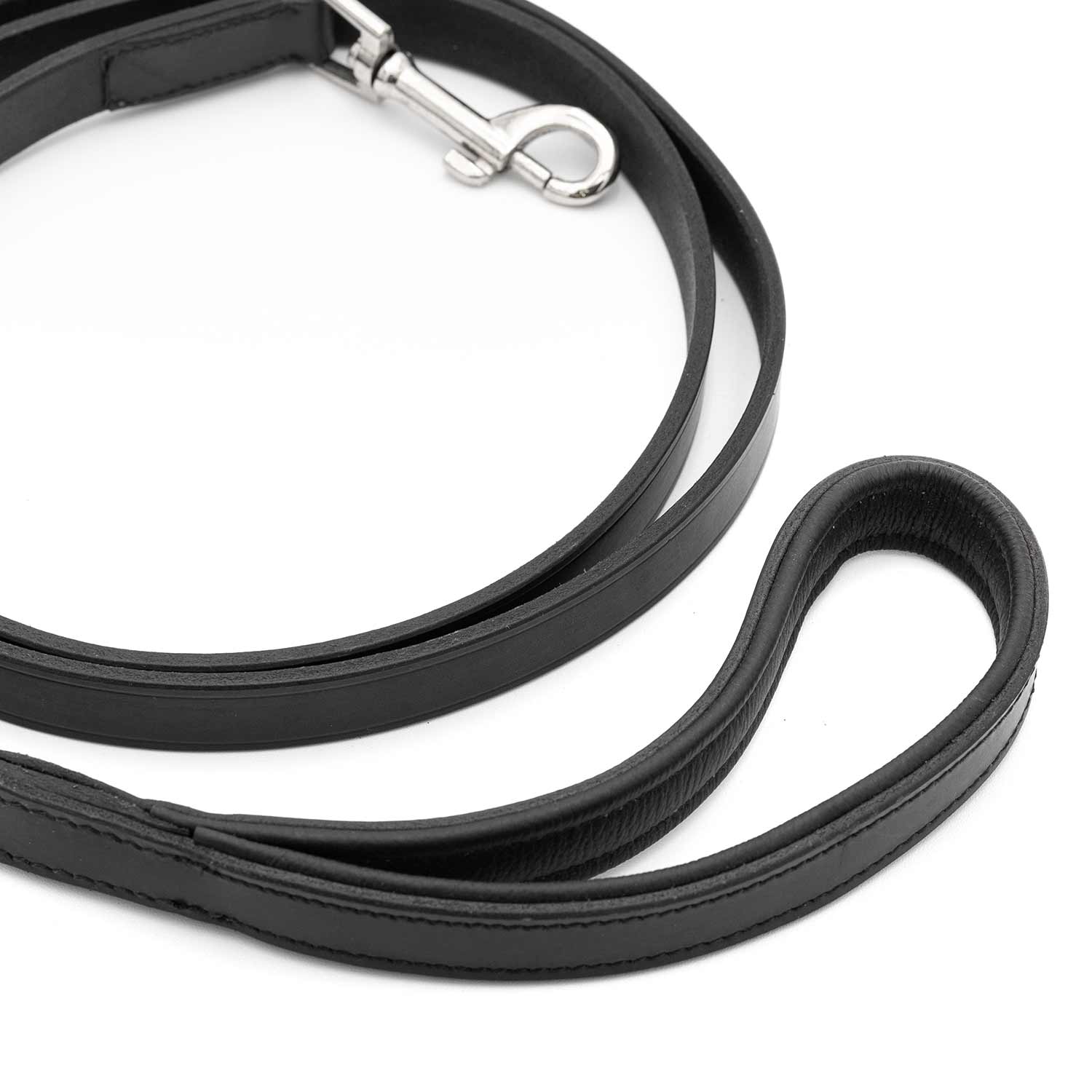 Black Padded Leather Pet Leash