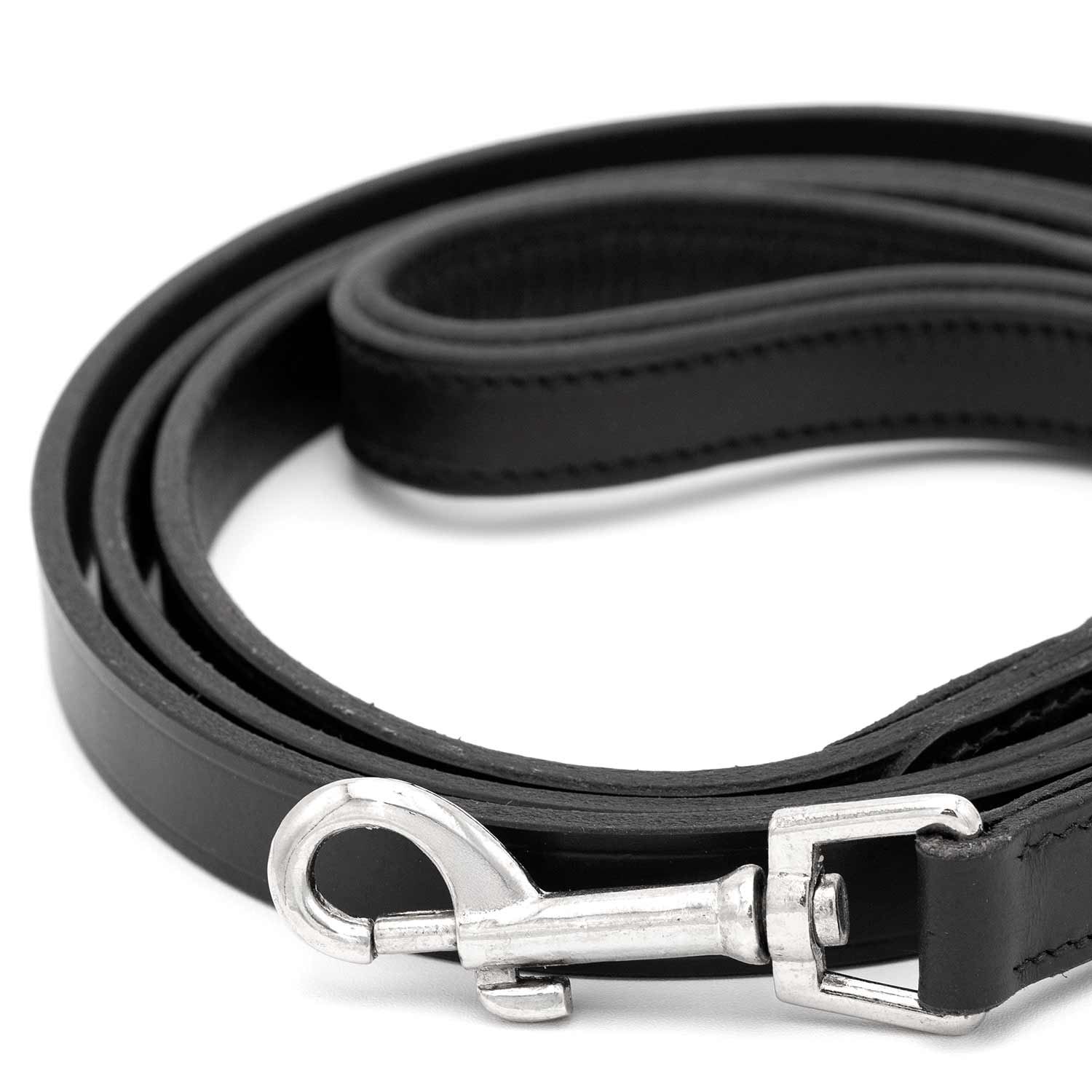 Black Padded Leather Pet Leash
