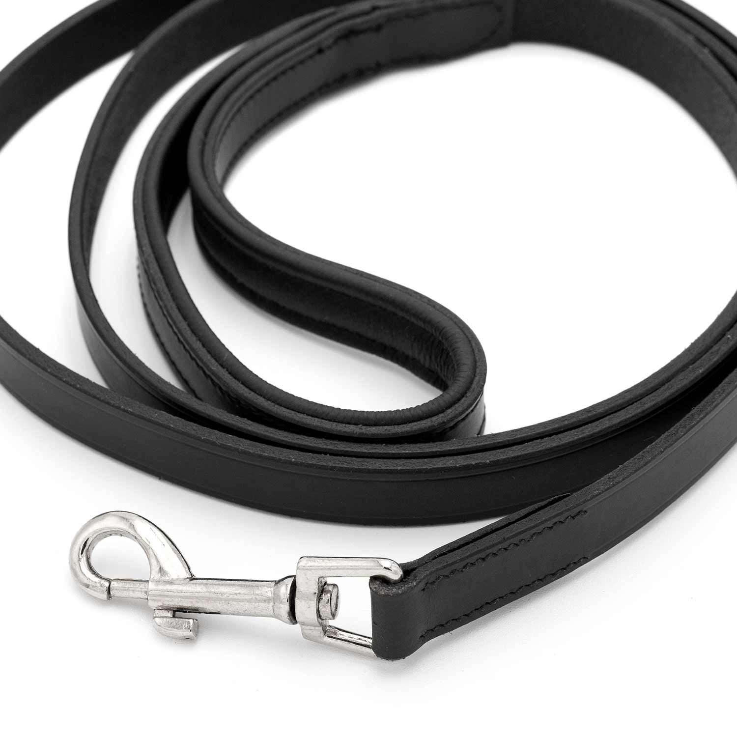 Black Padded Leather Pet Leash
