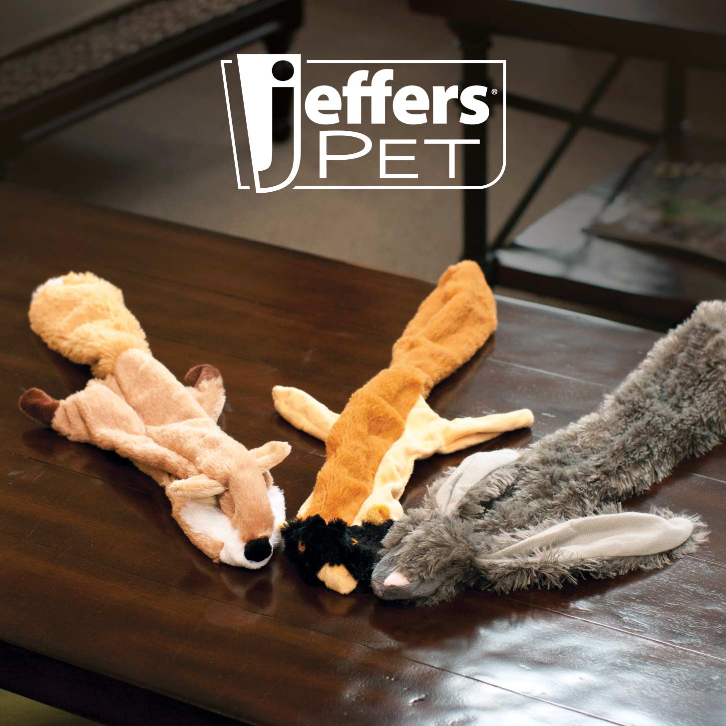 Jeffers Thinnies Unstuffed Plush Dog Toys – 21-Inch Length