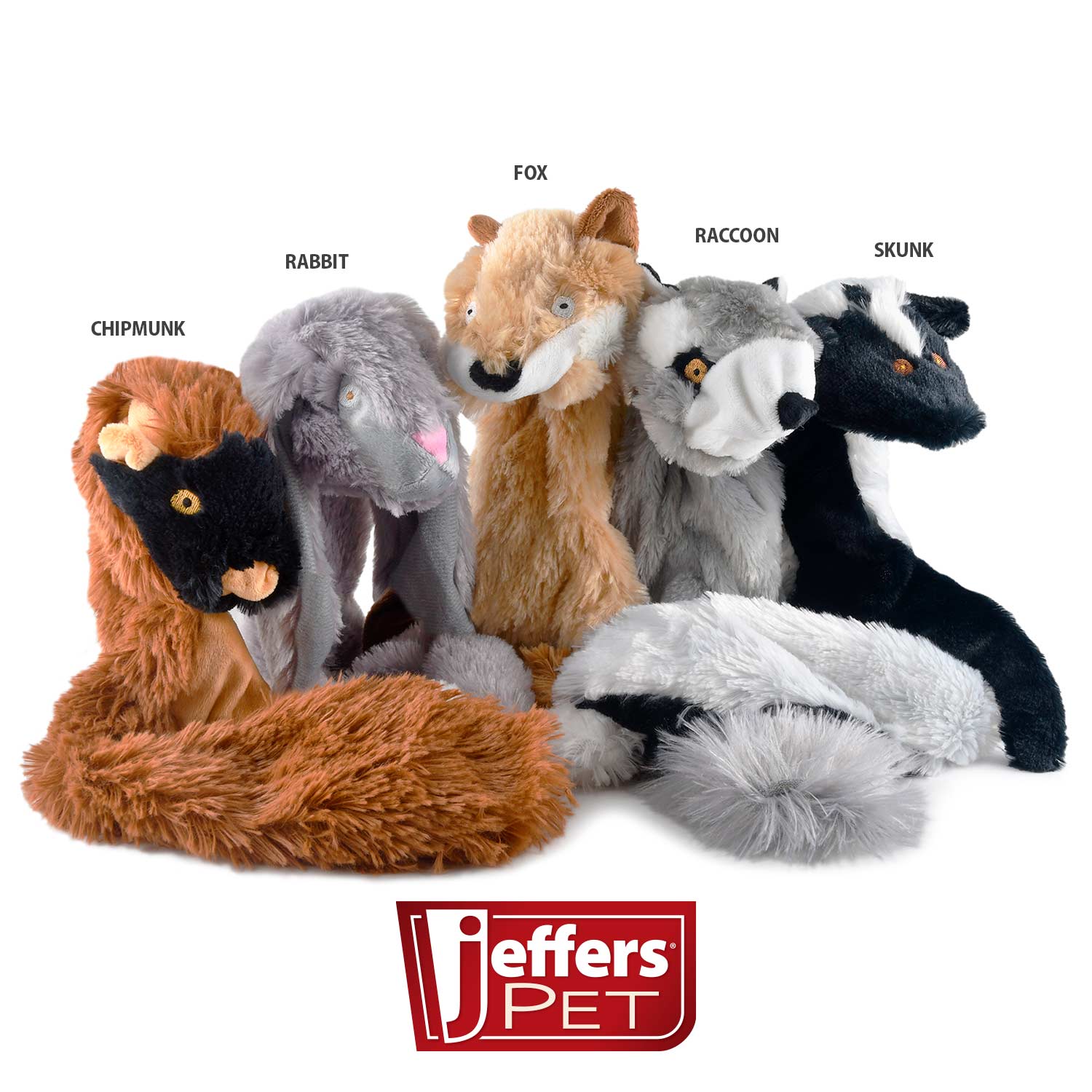 Jeffers Thinnies Unstuffed Plush Dog Toys – 21-Inch Length