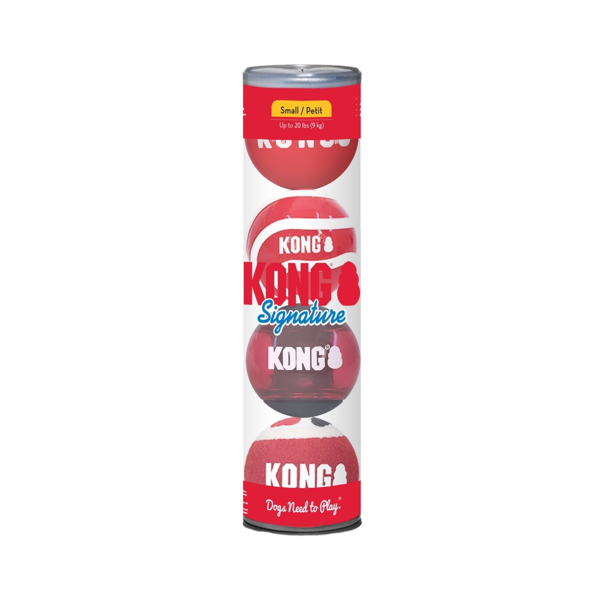 KONG Signature Fetch Dog Toy Balls, Multi-Pack