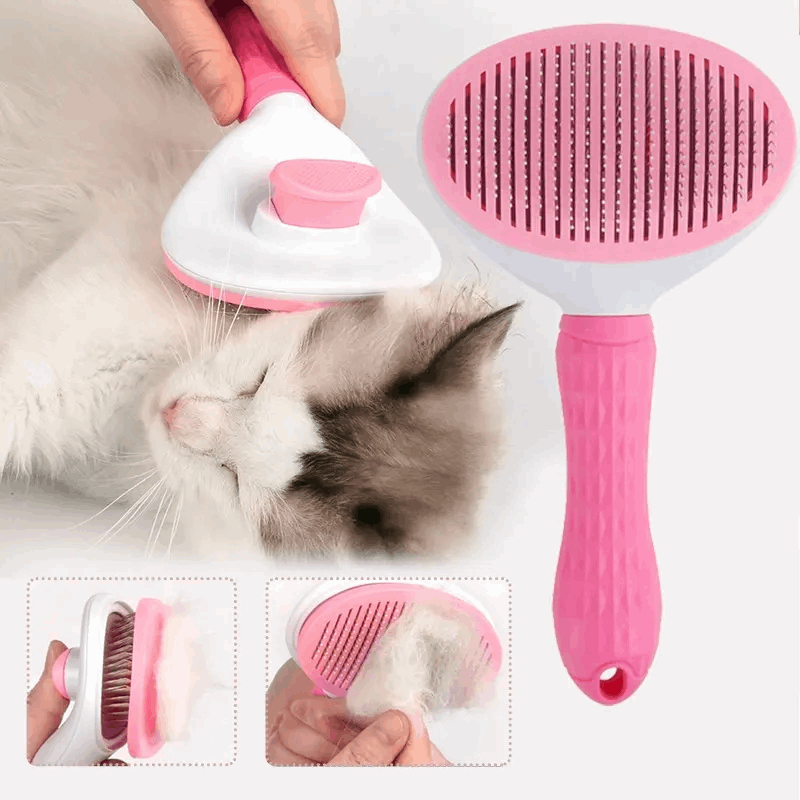 Self-Cleaning Pet Slicker Brush - Gentle Grooming for Dogs & Cats