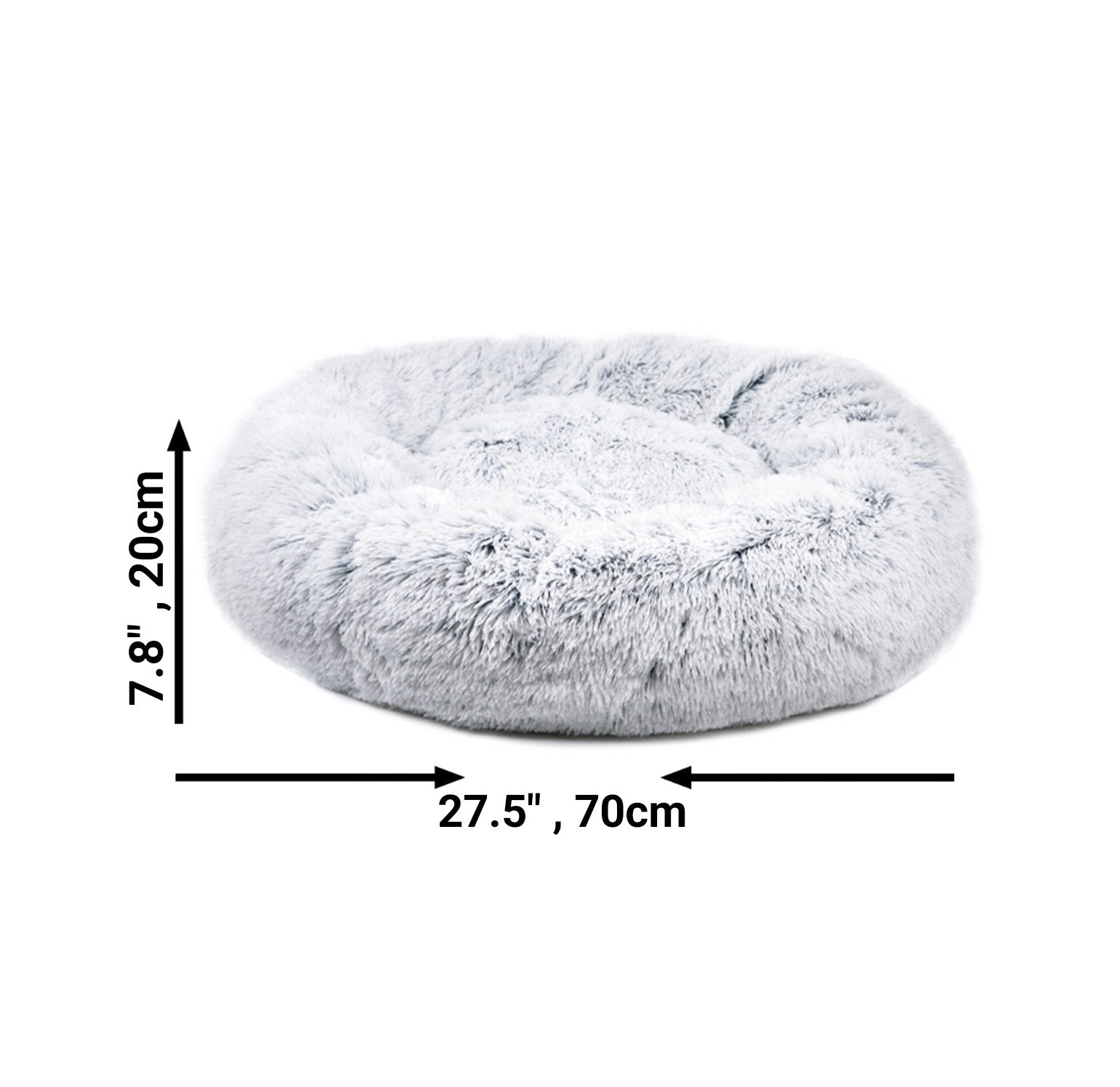 Mr. Peanut's 28-Inch OrthoPlush® Pet Bed – Snowflake White Two-Tone
