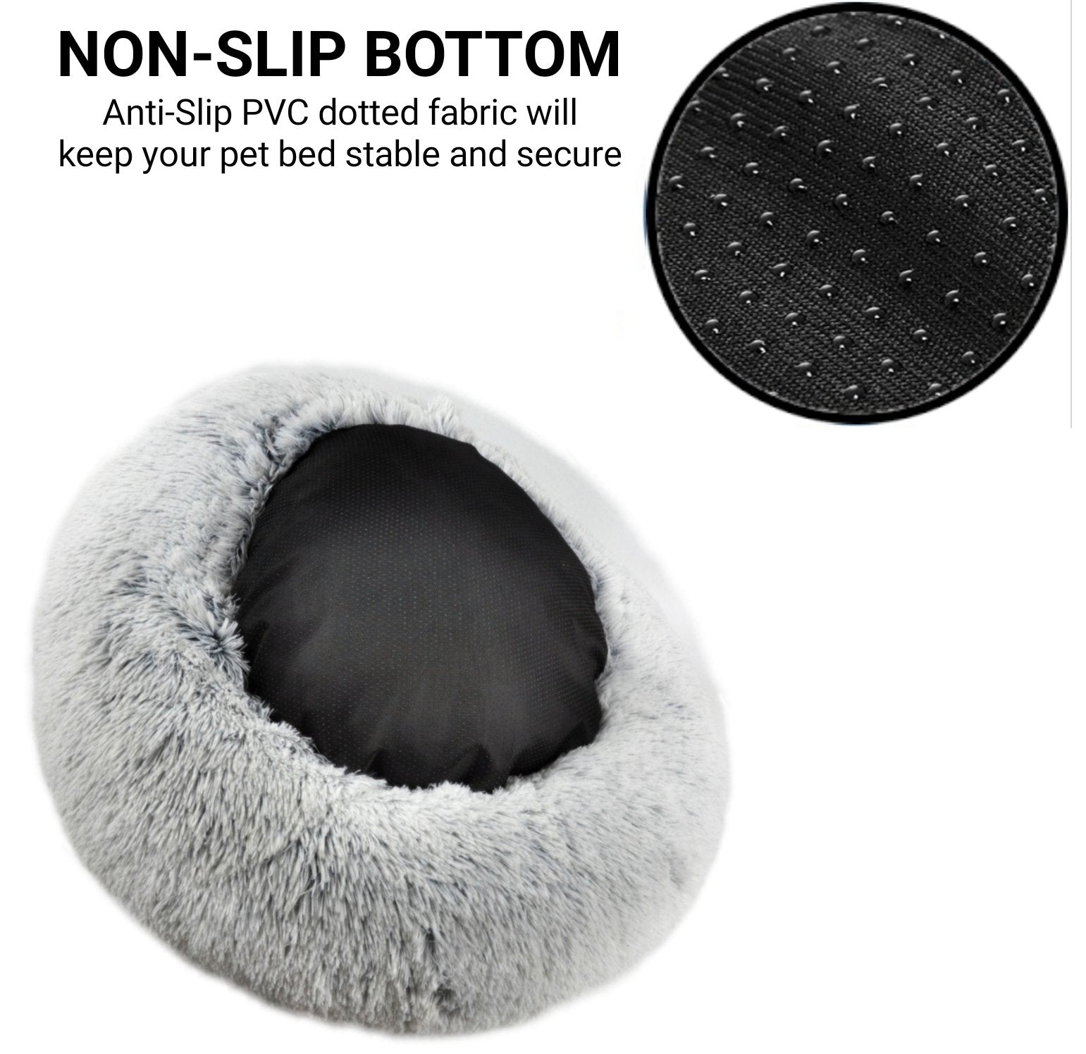 Mr. Peanut's 28-Inch OrthoPlush® Pet Bed – Snowflake White Two-Tone