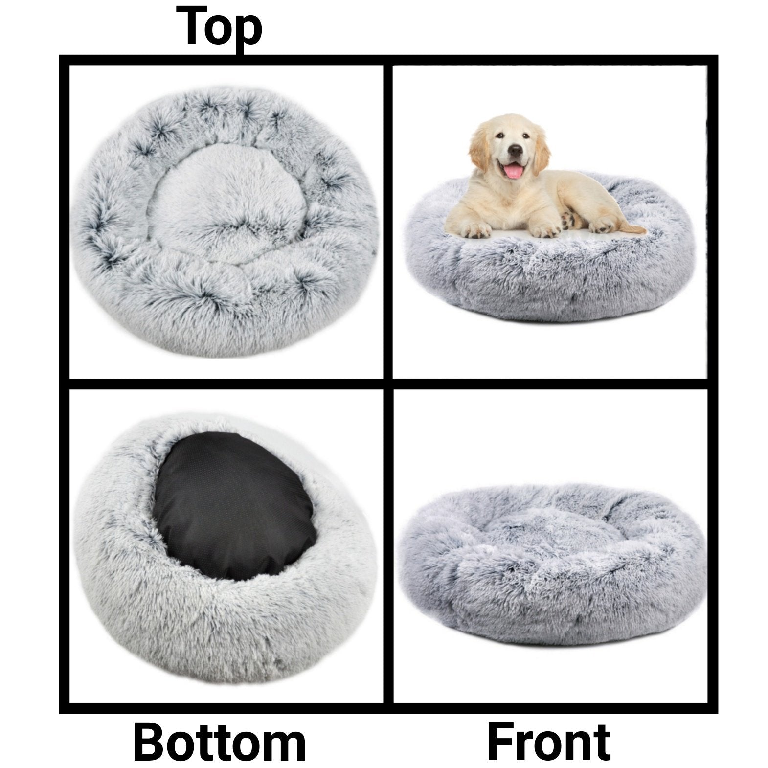 Mr. Peanut's 28-Inch OrthoPlush® Pet Bed – Snowflake White Two-Tone